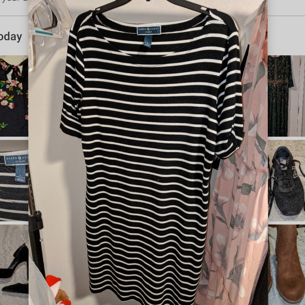 Black and White striped dress